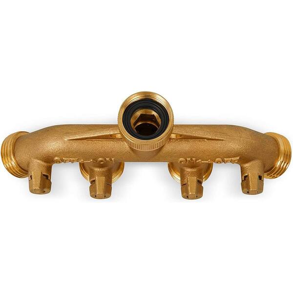 2 Way Q/D PLG 3/4" Brass 2 Way Y Hose Splitter Hose Faucet Connector Garden 