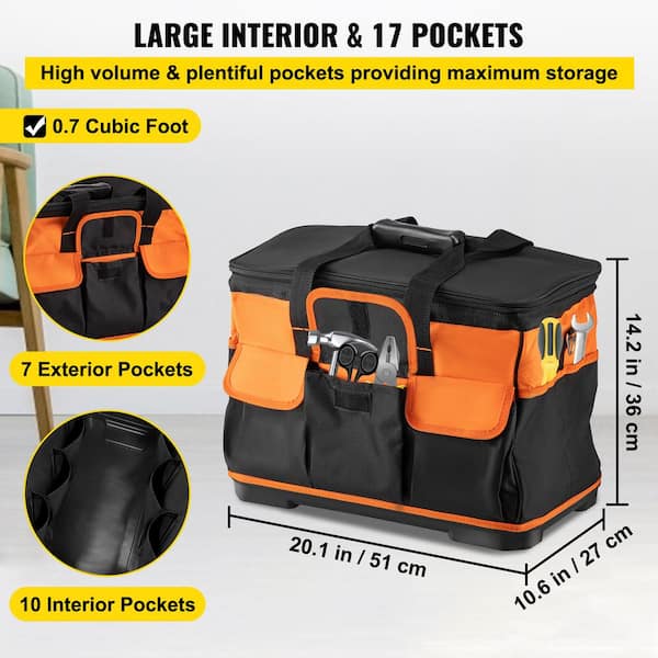 With Handle Portable Large Capacity Oxford Cloth Car Air Pump Zipper  Closure Travel Wide Mouth Pouch Technician Durable Tool Bag - AliExpress