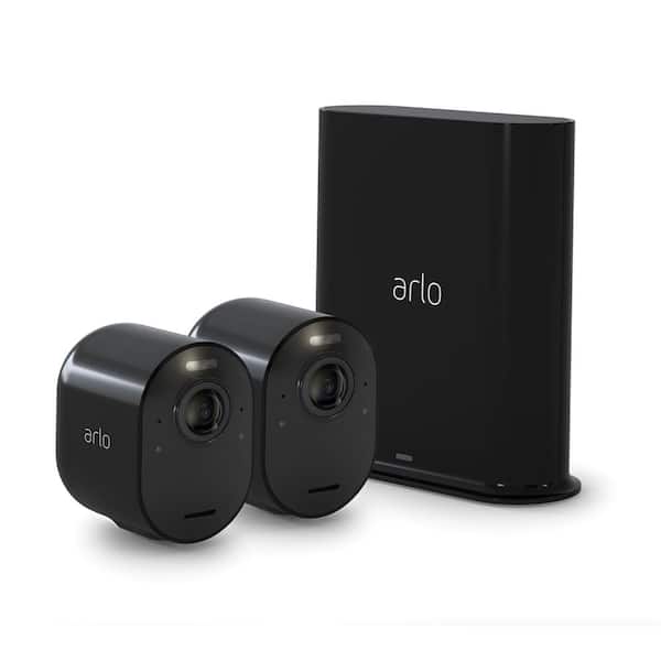 Arlo Ultra 2 Spotlight Camera - Wireless Security, 4K Video & HDR, Color Night Vision, 2-Way Audio, 2 Pack, Black