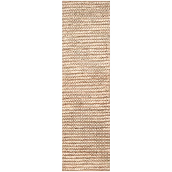 SAFAVIEH Natural Fiber Beige 2 ft. x 12 ft. Solid Runner Rug