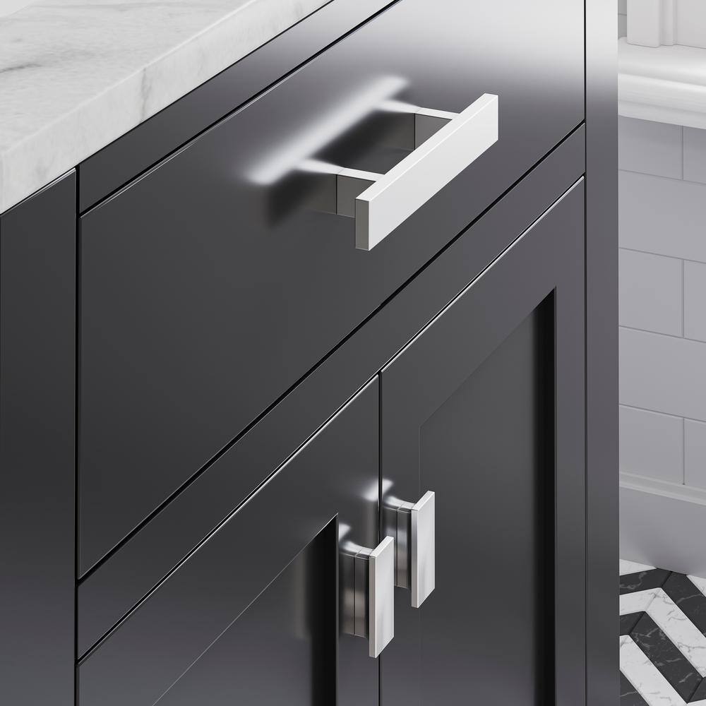 Espresso Solid Wood 30" Freestanding Vanity with Carrara Marble Top and Ceramic Sink