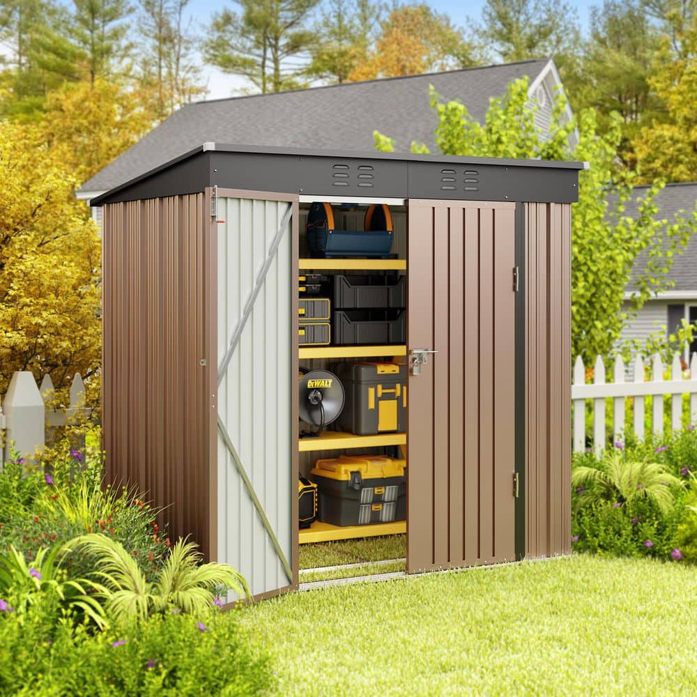 Lofka 6 ft. W x 4 ft. D (25.3 sq. ft.) Outdoor Metal Storage Shed