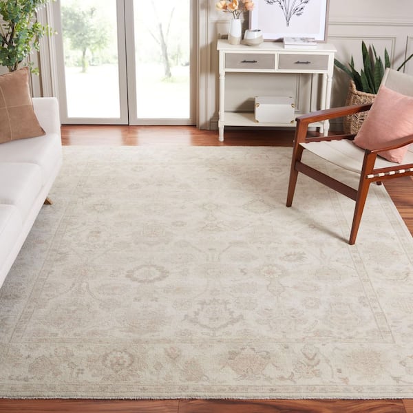 Oushak 8 ft. x 10 ft. Beige/Light Gray Oriental Area Rug