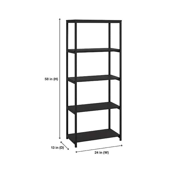 StyleWell 15 in. H x 22 in. W x 9 in. D Wood, Black and Galvanized