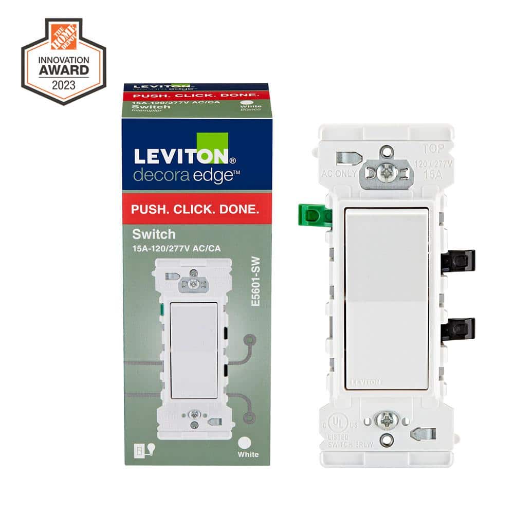 Leviton White Single Pole 15 Amp Rocker Switch
