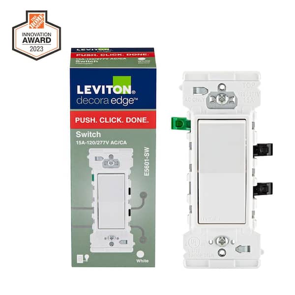 Leviton Decora Edge 15 Amp Single Pole Switch, White