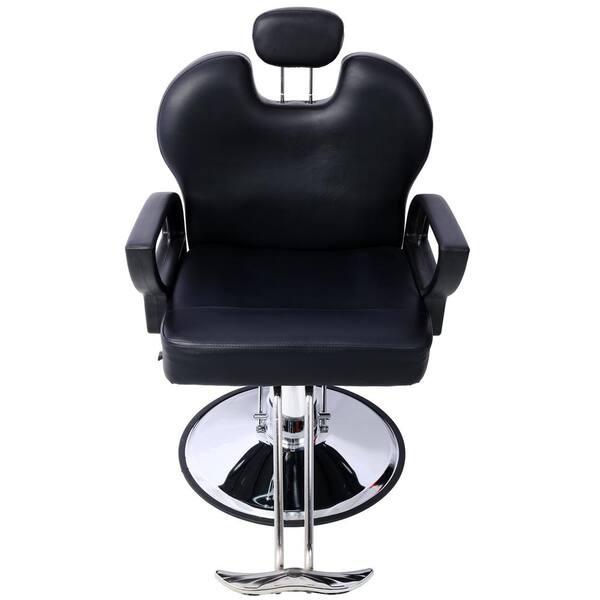 CSC DECOR INC Faux Leather Seat Reclining Salon Chair in Black