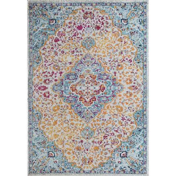 Rugs America Hailey Inner Glow 2'6"x4' Vintage Blue Area Rug
