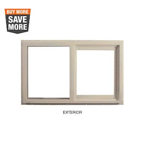 59.5 in. x 47.5 in. Select Series Sand Left-Hand Vinyl Sliding Window with HPSC Glass, Screen Included