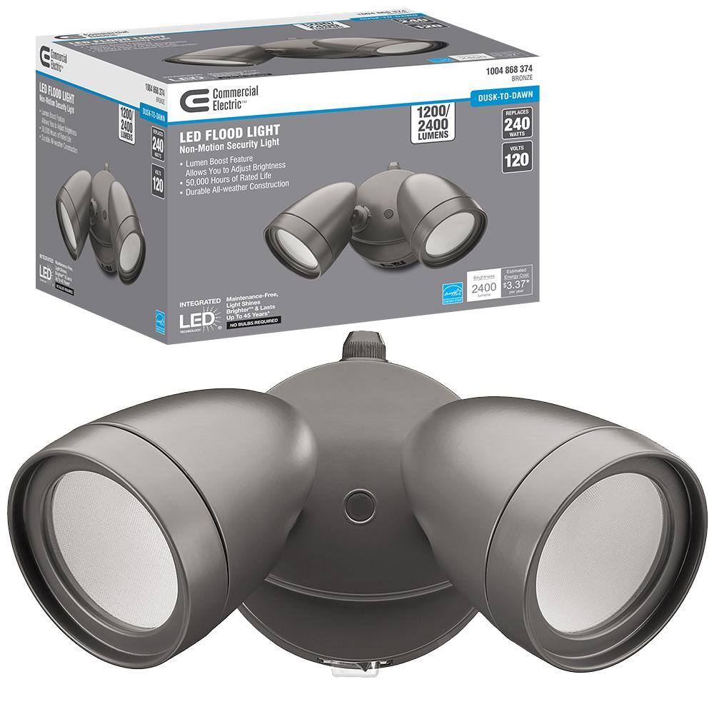 Commercial Electric 240Watt Equivalent 1200 to 2400 Lumens Bronze Dusk