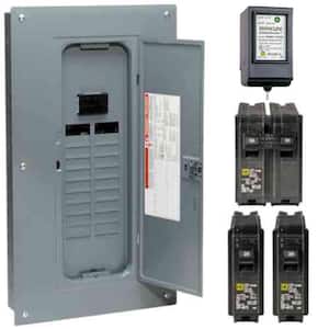 Homeline 100 Amp 20-Space 40-Circuit Indoor Main Breaker Plug-On Neutral Load Center with Cover, Surge SPD - Value Pack