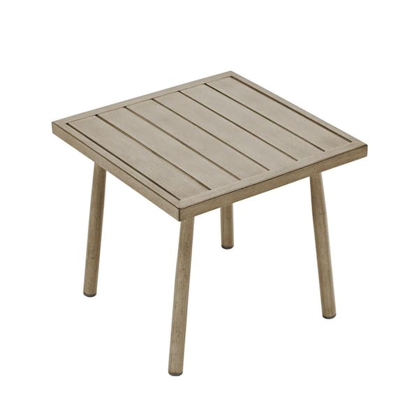 SleekLine 1-Piece Brown Aluminum Outdoor Side Table