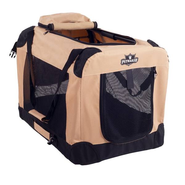 Petmaker Khaki Portable Pet Crate with Soft Sides - Small