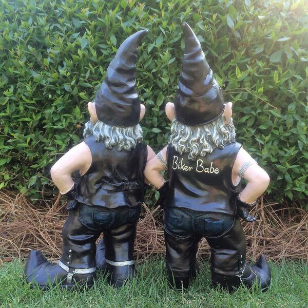 Motorcycle Biker Garden Gnomes Statue,Outdoor Biker Gnomes
