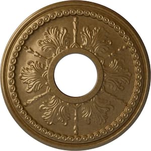 1-1/4 in. x 13-7/8 in. x 13-7/8 in. Polyurethane Tirana Ceiling Medallion, Pale Gold