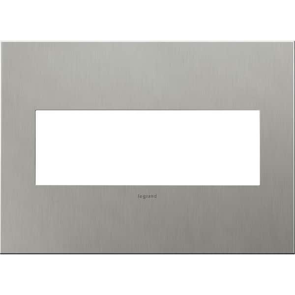 Legrand adorne 3 Gang Decorator/Rocker Wall Plate, Brushed Stainless Steel (1-Pack)