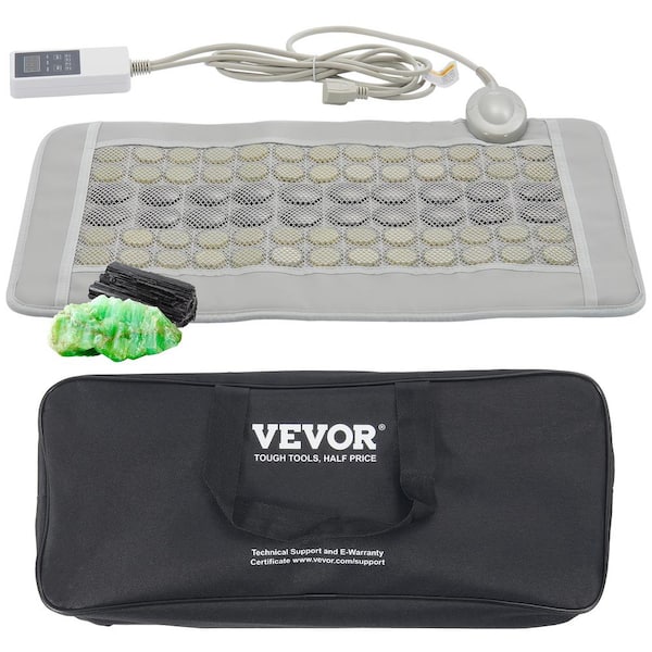 VEVOR Far Infrared Heating Pad, 52 Jade and 20 Tourmaline Stone Heating Pad, Medium Size 23.9 in. x 15.8 in. Gray, Indoor