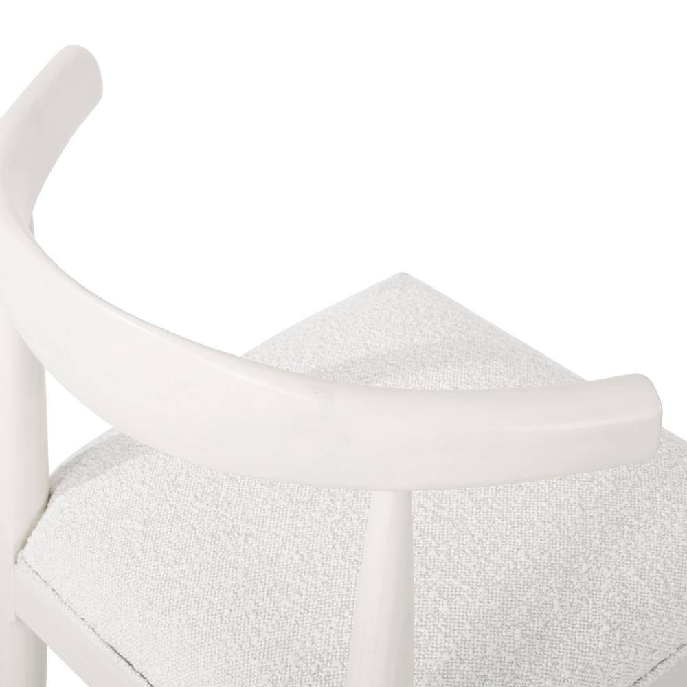 Beige Upholstered Rubberwood Dining Side Chairs, Set of 2