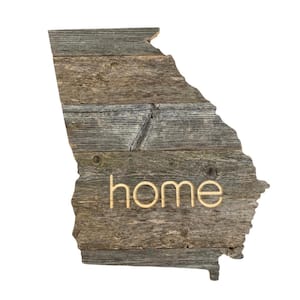 Large Rustic Farmhouse Georgia Home State Reclaimed Wood Wall Art