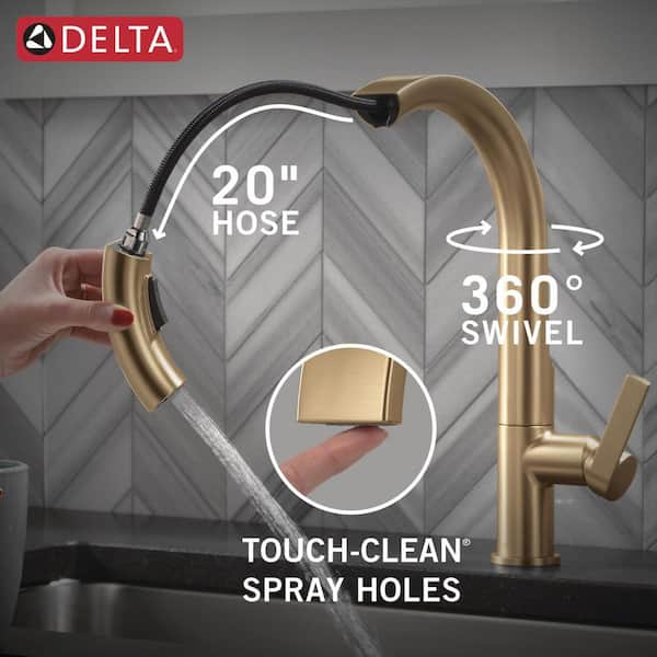 Delta Keele Gold Single Handle Pull Down Sprayer Kitchen Faucet in