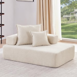 Urla 56 in. Boucle Fabric Modular U-Shape Sectionals Sofa Piece in. Beige, Oversized