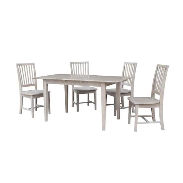 International Concepts Leah 5-Piece Weathered Taupe Gray Extendable Dining Set