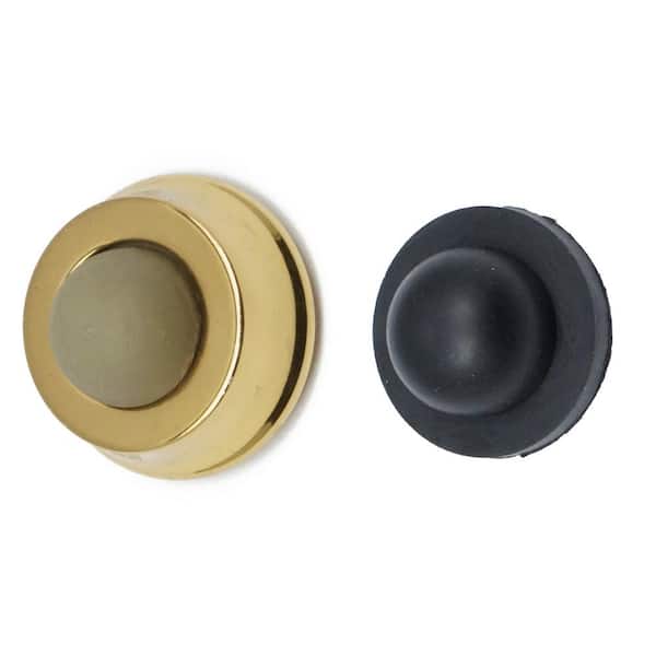 Mini Solid Brass Wall Door Bumper in Polished Brass
