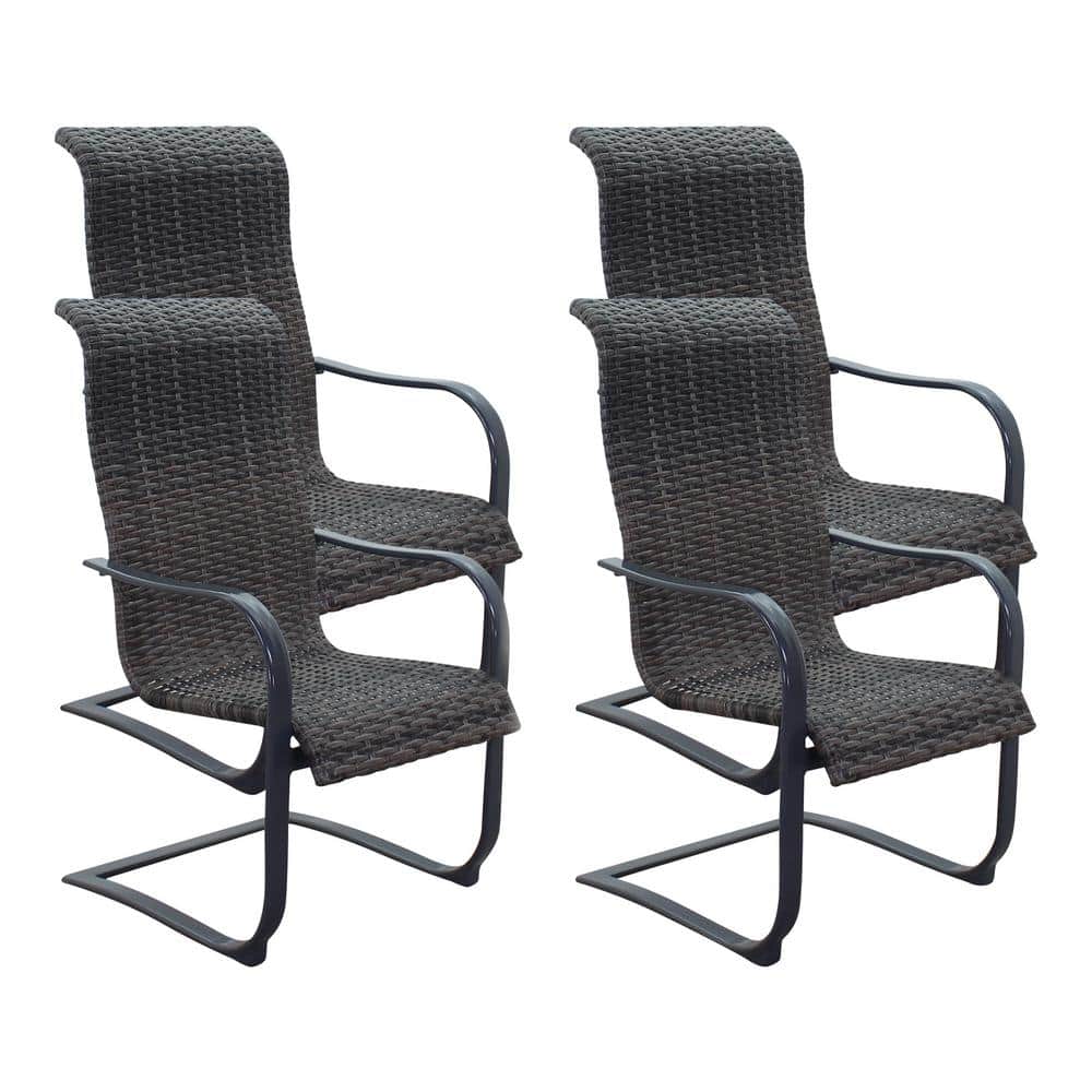 Courtyard Casual Santa Fe Gray Aluminum Outdoor Dining Chair in Dark