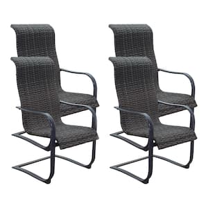 Santa Fe Gray Aluminum Outdoor Dining Chair in Dark Gray (Set of 4)