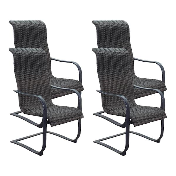 Courtyard Casual Santa Fe Gray Aluminum Outdoor Dining Chair in Dark Gray (Set of 4)