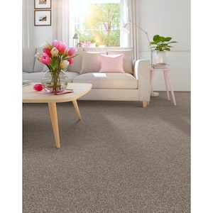 River Rocks I - Smooth Satin - Beige 42.1 oz. SD Polyester Texture Installed Carpet
