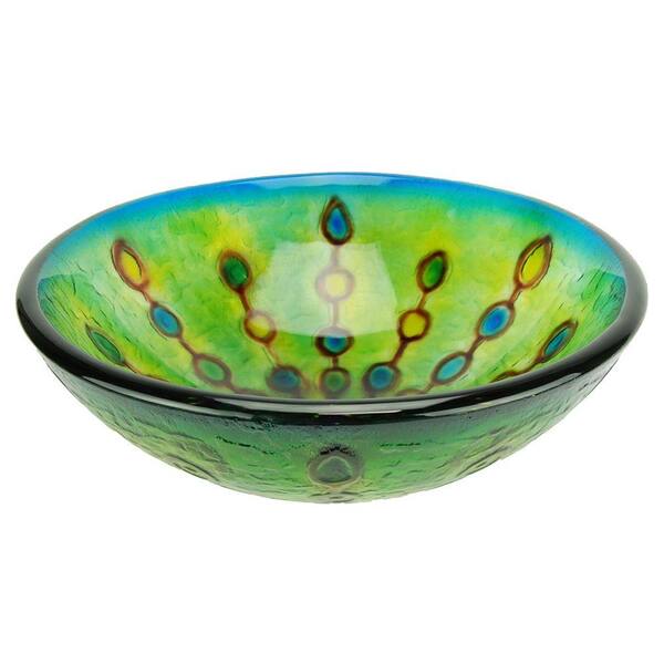 Fontaine Celestial Burst Glass Vessel Sink in Yellow and Green-DISCONTINUED