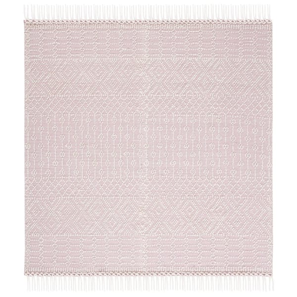 SAFAVIEH Natura Ivory/Pink 8 ft. x 8 ft. Geometric Tribal Square Area Rug