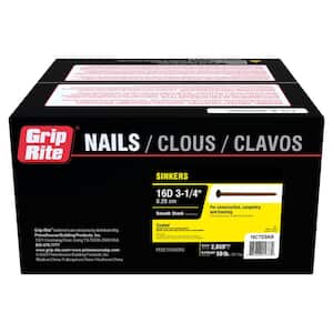 #9 x 3-1/4 in. 16-penny Vinyl Coated Smooth Shank Sinker Nails Nails 50 lb. Box