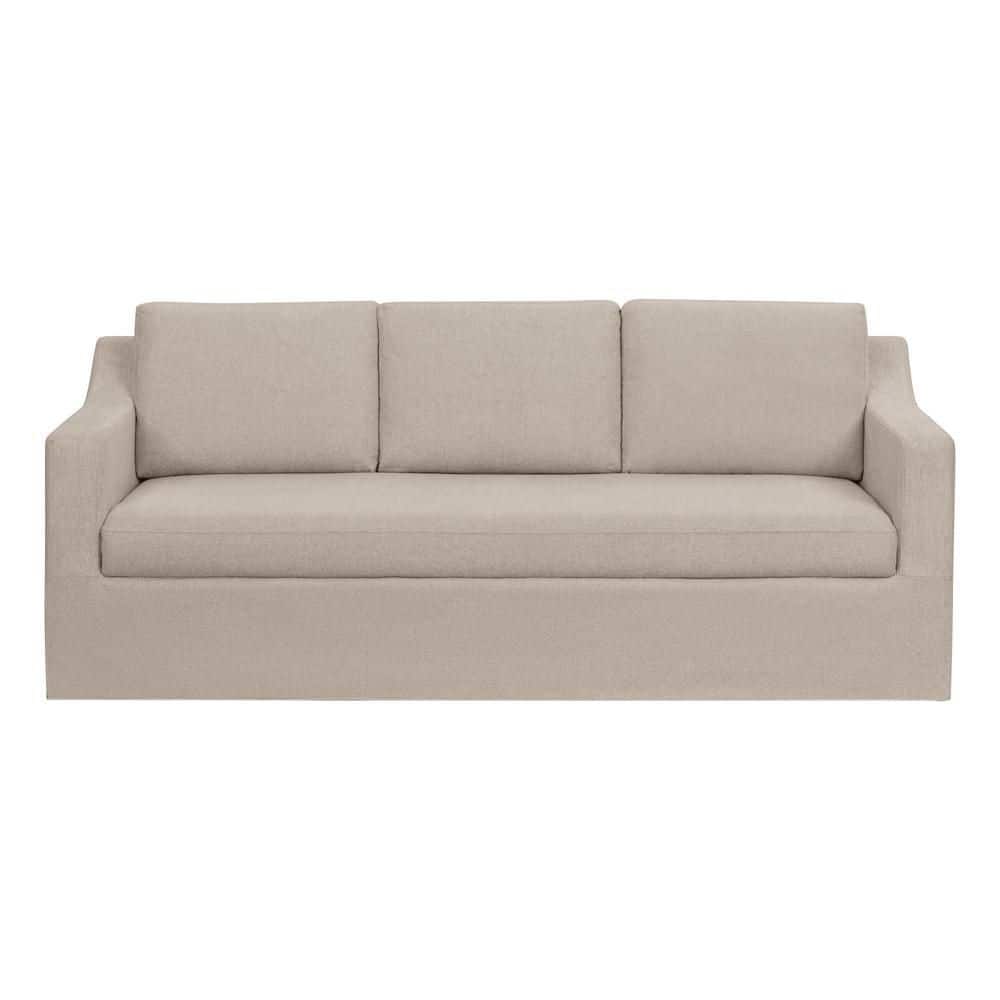 Daphne 91.7 in. Skirted Upholstered Queen Size Sofa Bed in Oatmeal - thumbnail 6