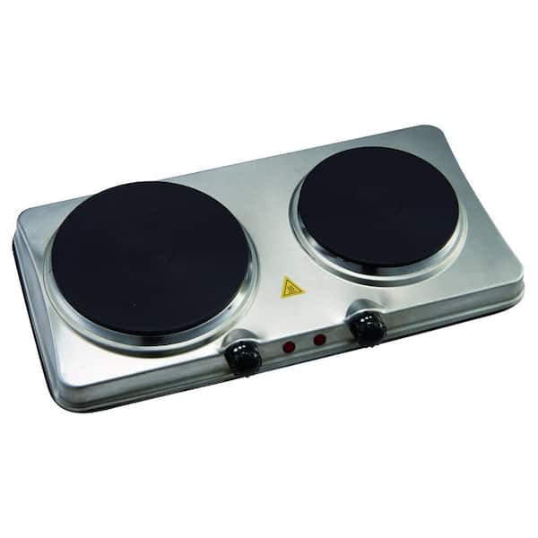 Courant 7.3 in. Electric 2-Burner Hot Stainless Plate with Temperature Controls