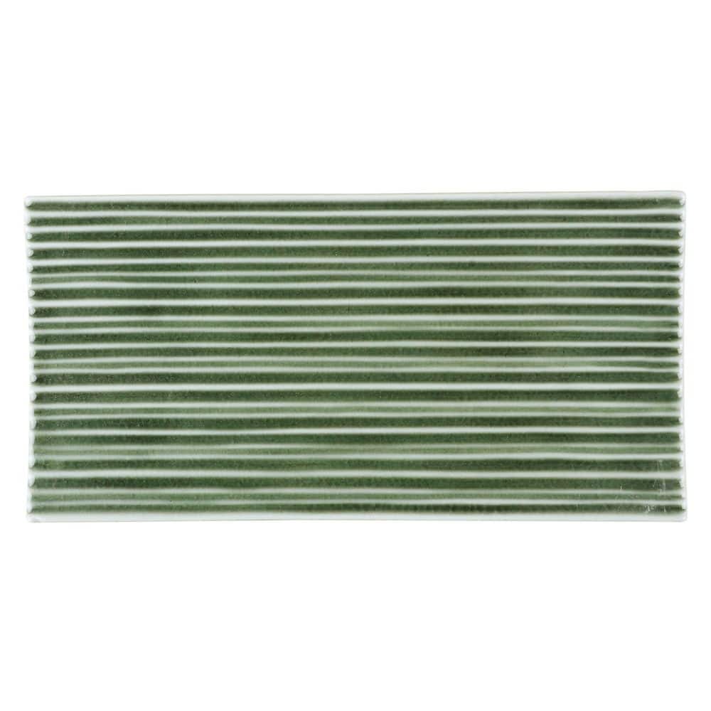 Delphi Capri Green 4.33 in. x 0.51 in. Polished Glass Fluted Subway Wall Tile Sample price history on PriceWatchPro