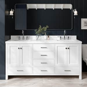 Cambridge 72 in. W x 21.5 in. D x 34.5 in. H Double Freestanding Bath Vanity Cabinet Only in White