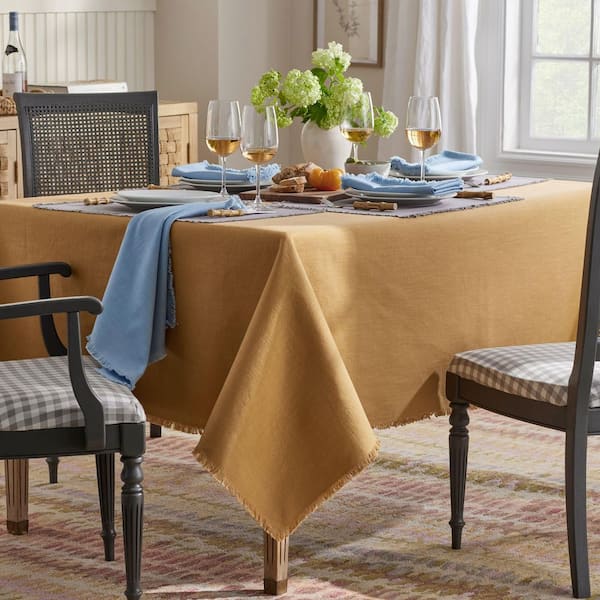 Company Cotton Solid Fringe Putty Tablecloth