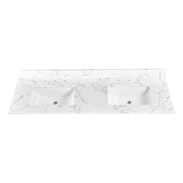 LANDOLT Marquina White 61 in. W x 22 in. D Engineered Stone