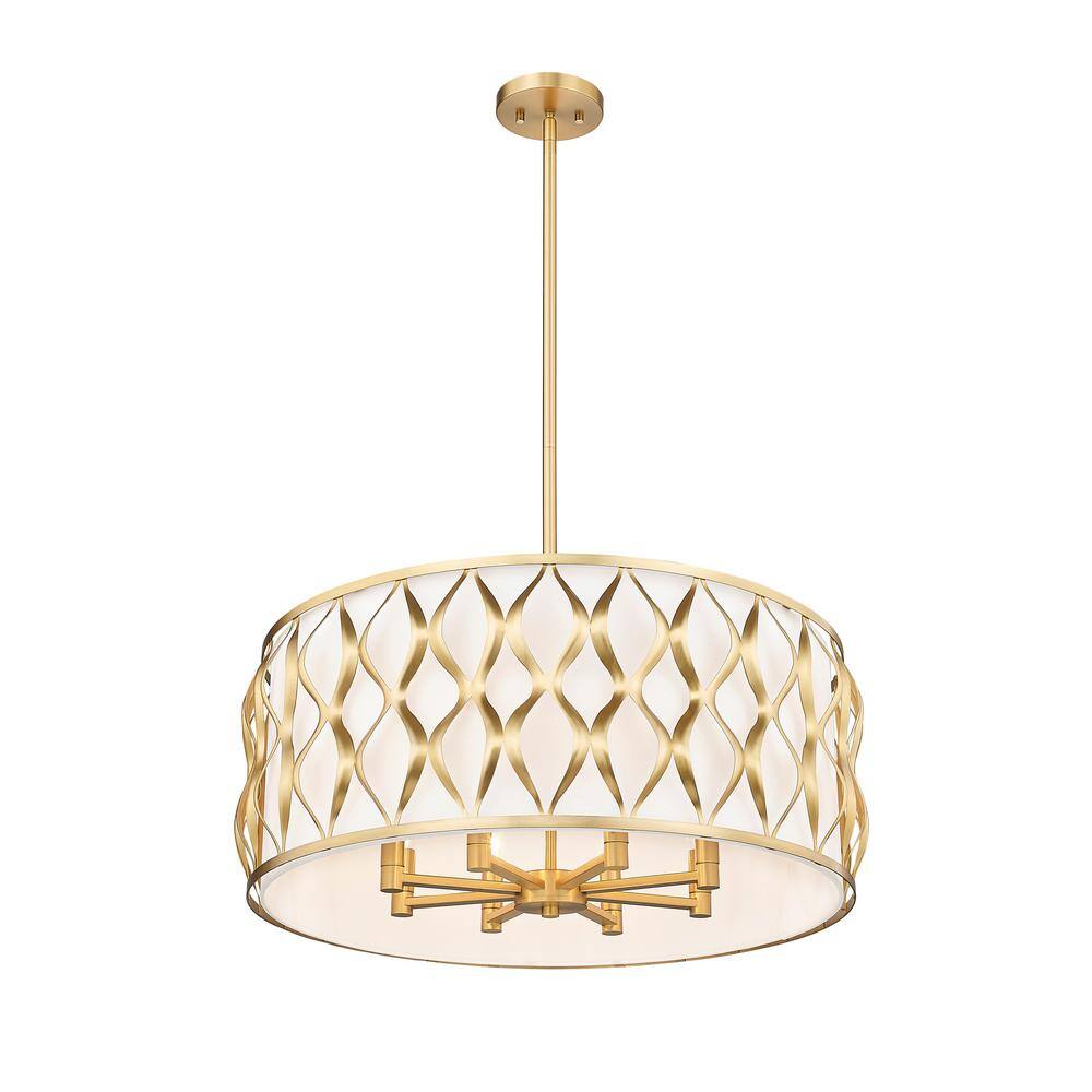 Modern Gold Drum 8-Light Indoor/Outdoor Pendant