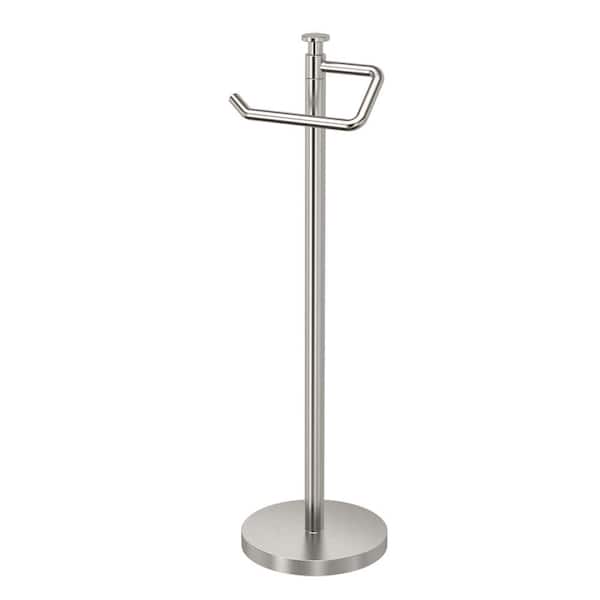 Freestanding Toilet Paper Holder in Satin Nickel
