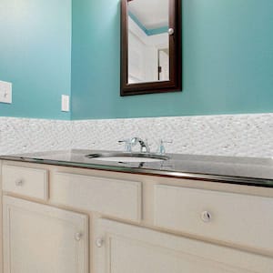 Lightning White 11.75 in. x 11.75 in. Interlocking Mixed Glass, Shell and Marble Mosaic Tile (0.958 sq. ft./Each)