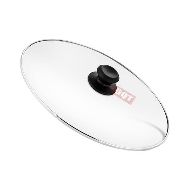 Oval Glass Lid 1-Piece Clear Finish with Heat-Resistant Knob Stainless Steel Rim Slow Cooker Replacement Set
