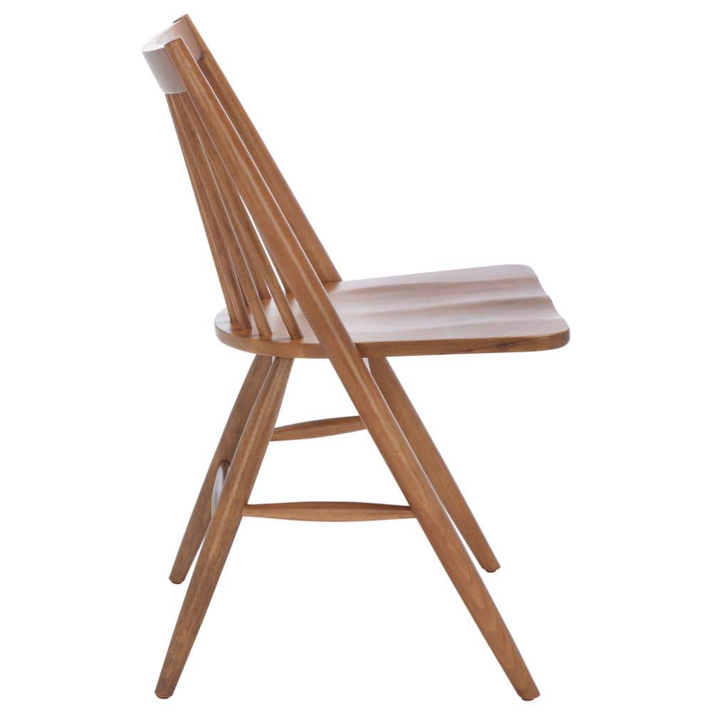 Walnut Upholstered Slat Back Side Chair, 21" Width