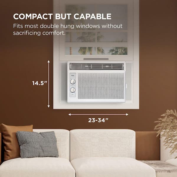 5,000 BTU (DOE) Mechanical Window Air Conditioner Cools 150 sq. ft. in White