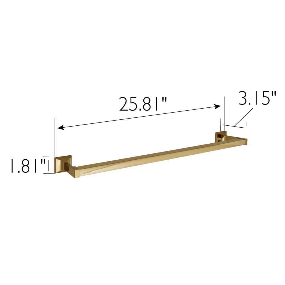 Millbridge 24-Inch Polished Brass Wall Mounted Towel Bar