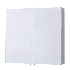 Gervais 23.6 in. x 22 in. Surface Mount Medicine Cabinet with Double Door Frameless Mirror