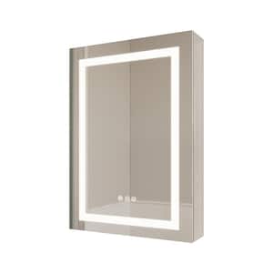 20 in. W x 26 in. H Rectangular Fog Free;Lighted;Adjustable Shelves Aluminum Medicine Cabinet with Mirror