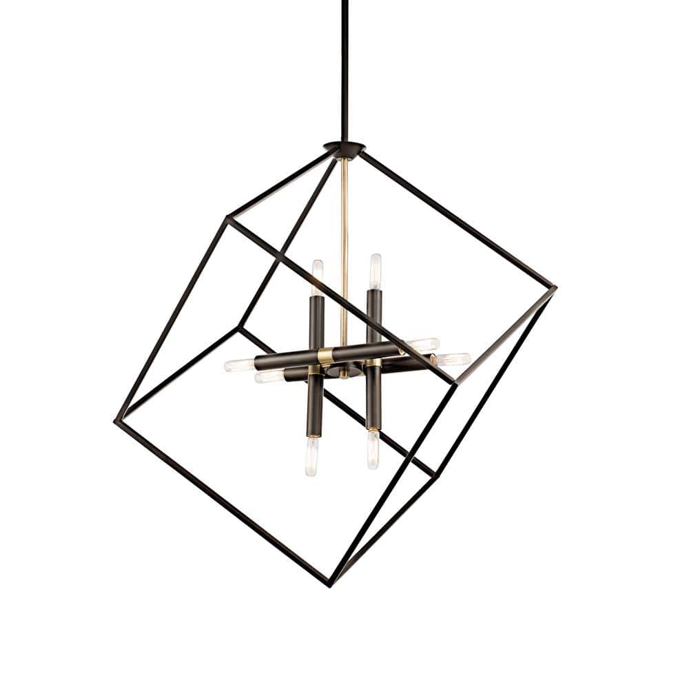 Transitional Black Bronze 25.5" Island Pendant with Mixed Metal Finishes